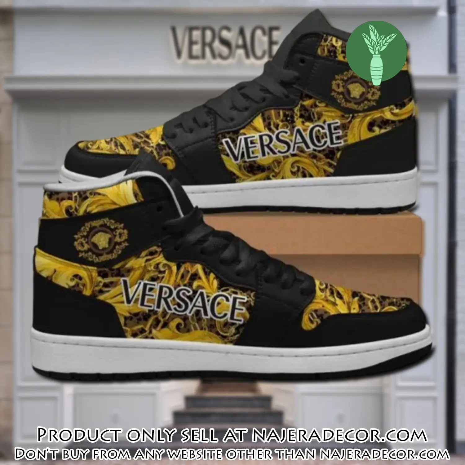 Gianni versace black high air jordan sneakers shoes hot gifts unisex njr1546175